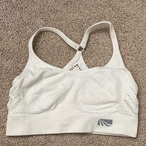 white sports bra